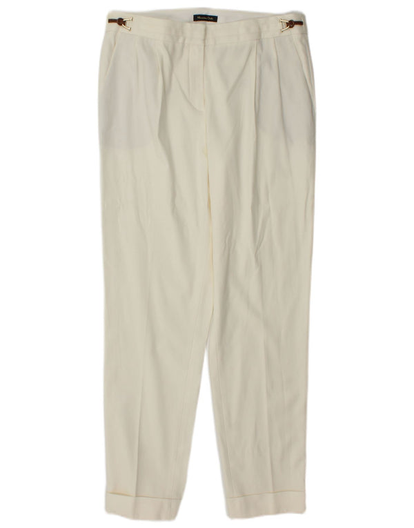 Massimo Dutti Pantalón Chino Tapered Mujer EU 36 XS W26 L27 Blanco Roto