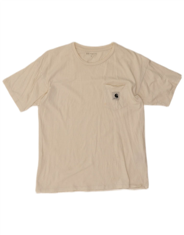 Carhartt - Camiseta para hombre, talla pequeña, algodón blanco