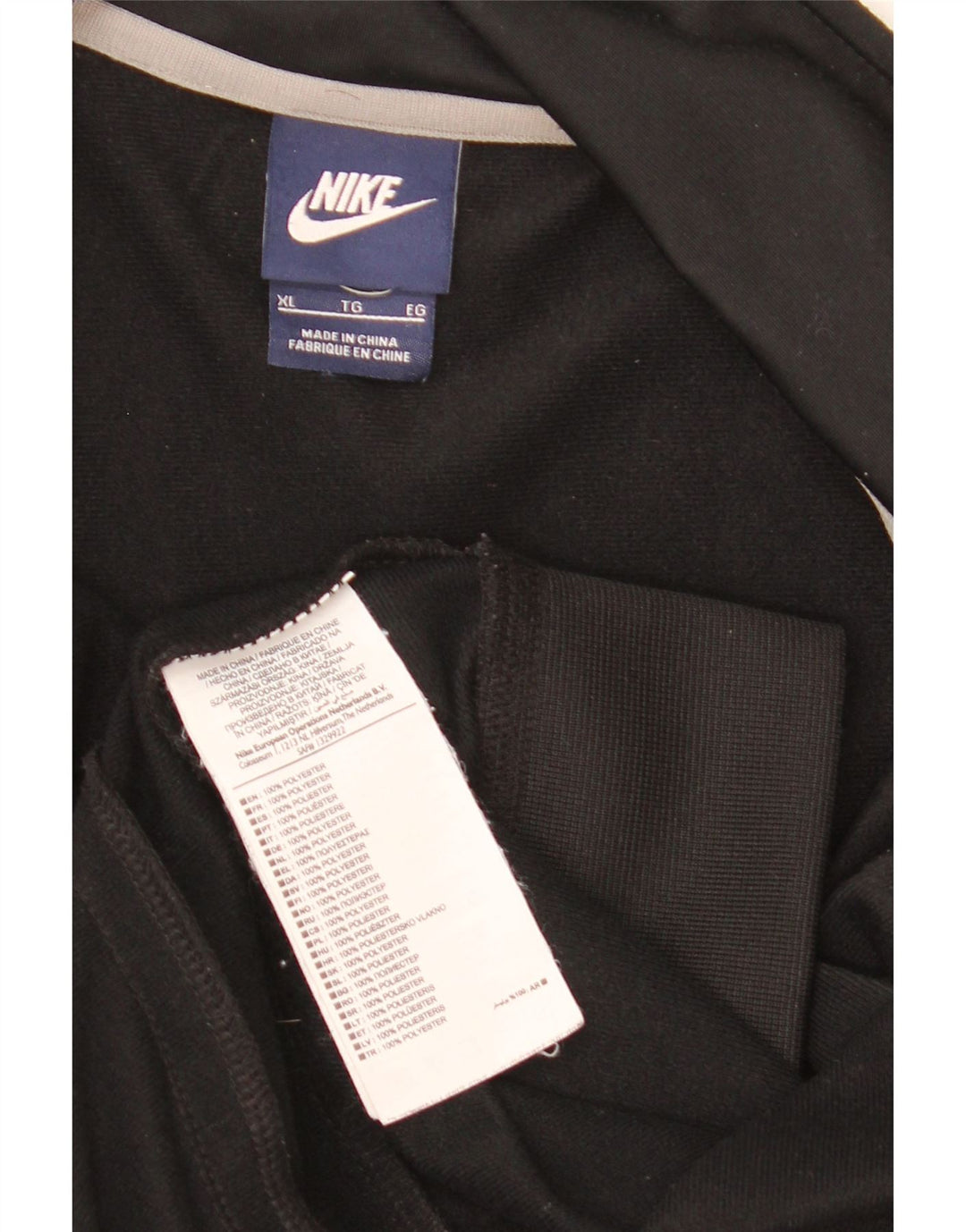 Nike Chaqueta de chándal para hombre XL Negro Colorblock Poliéster