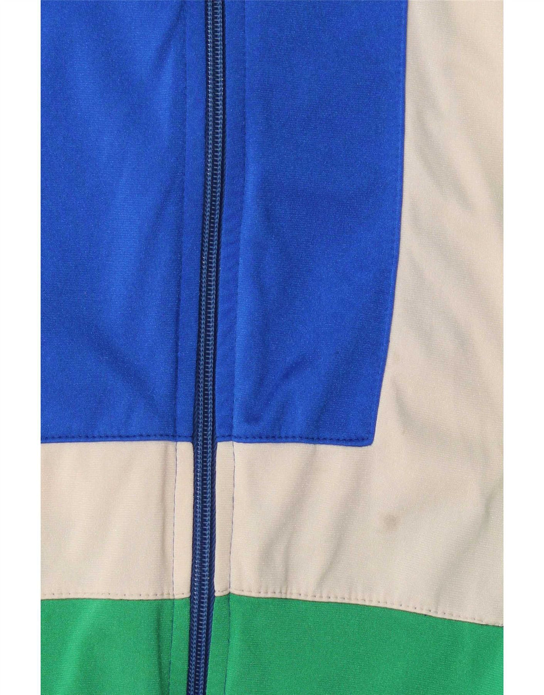 Vintage hombres chándal top chaqueta pequeña azul colorblock