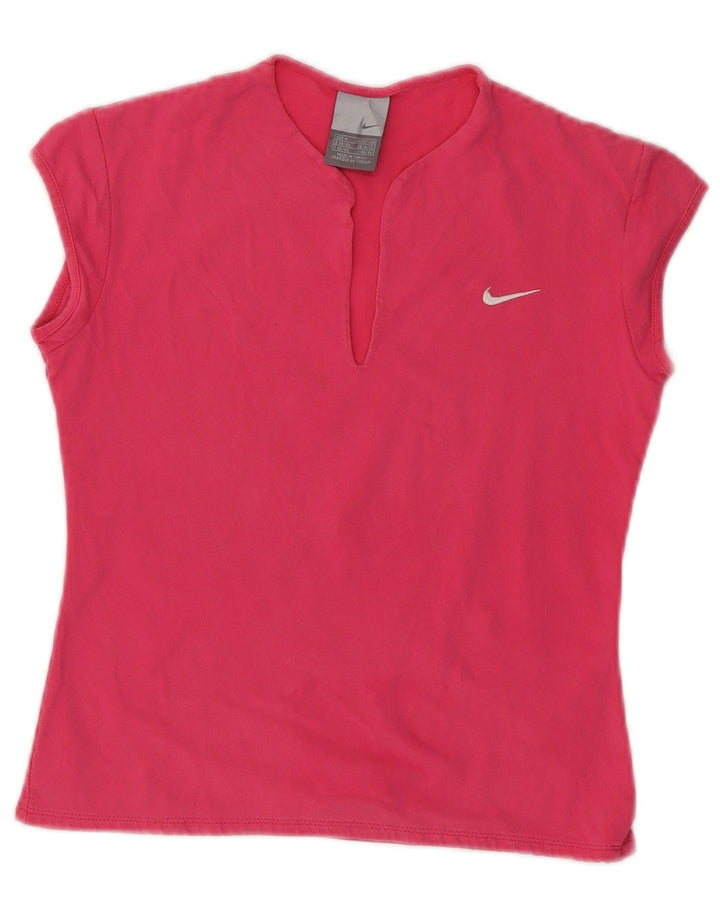 Nike Camiseta corta para mujer UK 10/12 Algodón rosa medio