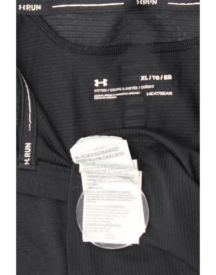 UNDER ARMOUR Hombre Heat Gear Zip Neck Jersey Chándal Top XL Negro