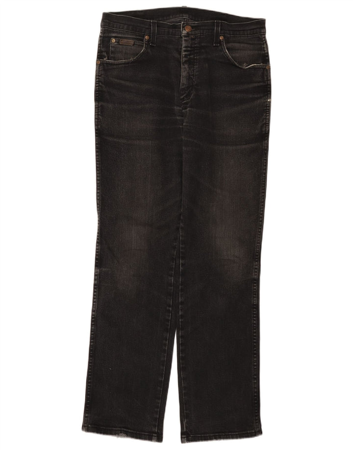 WRANGLER Vaqueros rectos elásticos Texas para hombre W33 L32 Algodón negro