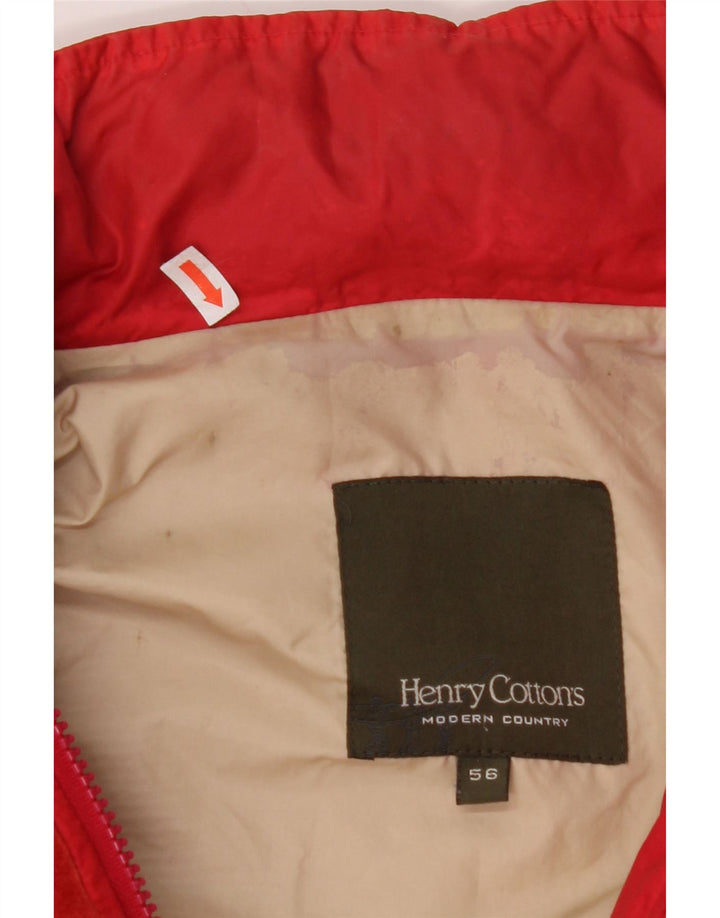 HENRY COTTONS Chaqueta impermeable con capucha para hombre IT 56 3XL Poliamida roja