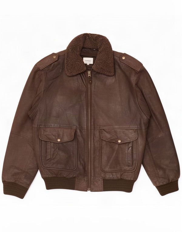 Chaqueta militar de cuero para hombre Conbipel IT 54 XL Marrón