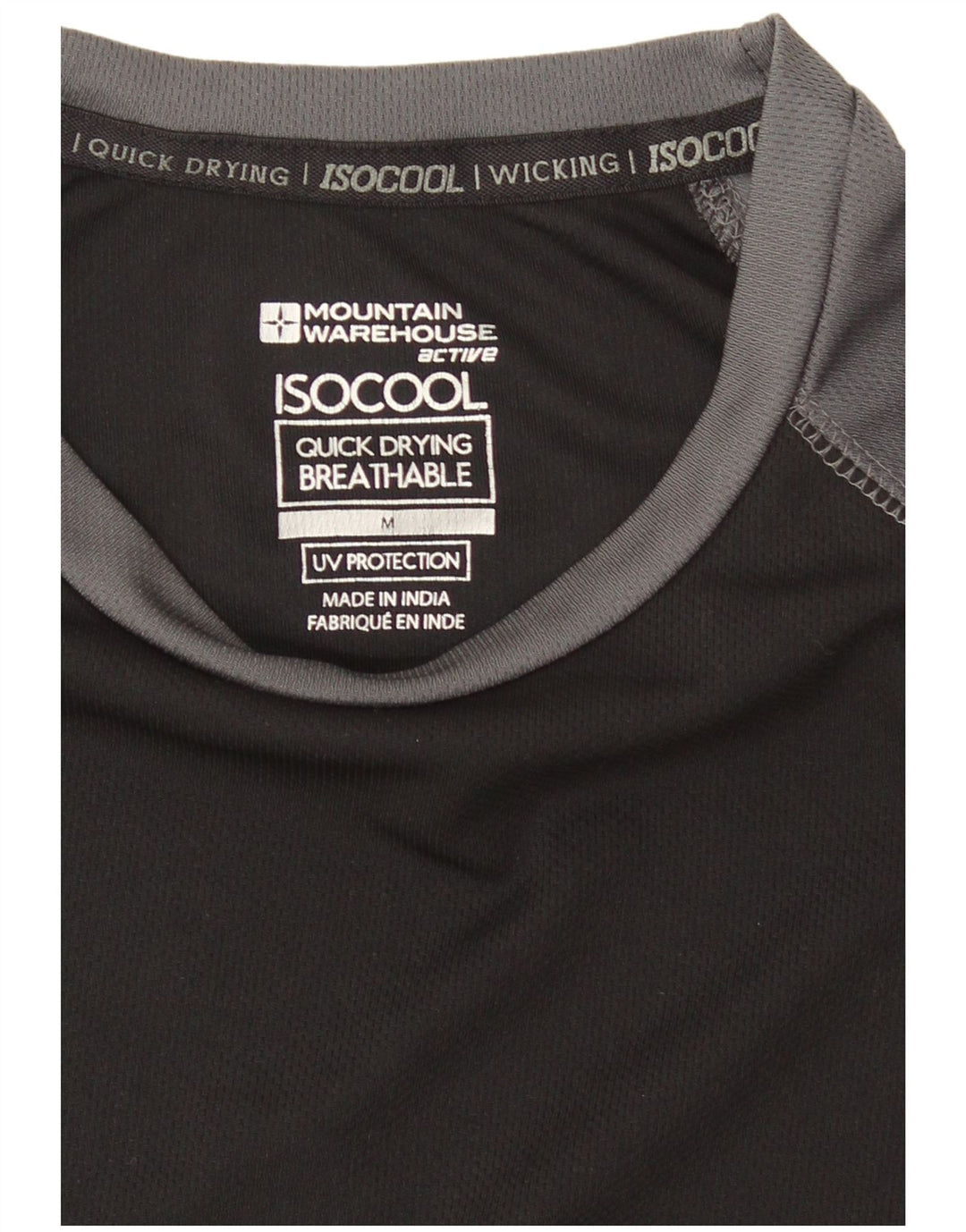 Camiseta para hombre Mountain Warehouse Top mediano negro color block