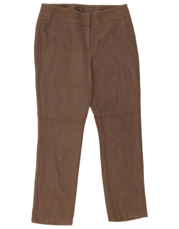 Marks & Spencer Pantalones de traje rectos para mujer UK 12 Medium W32 L28 Marrón
