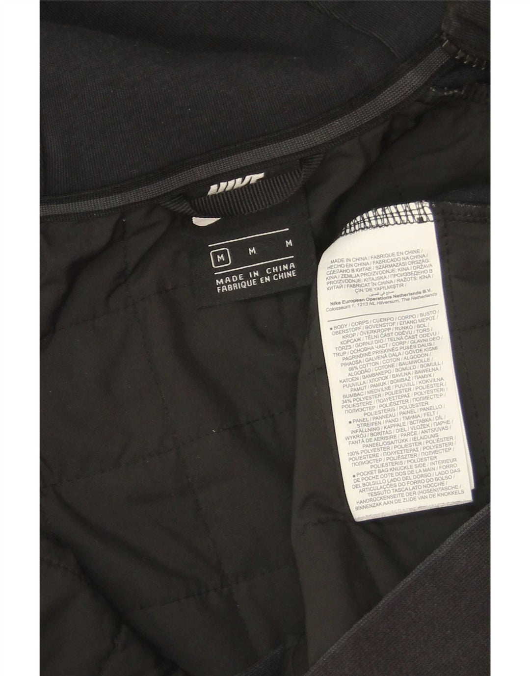 Nike - Sudadera con capucha y cremallera para hombre, tamaño mediano, algodón negro