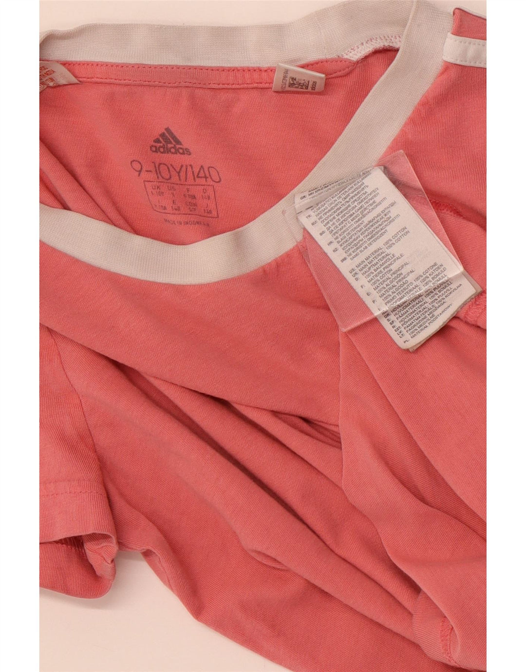 ADIDAS Camiseta Niña Top 9-10 Años Rosa Algodón