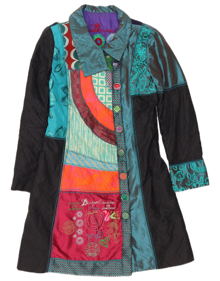 Desigual Abrigo gráfico para mujer EU 40 Medio Patchwork multicolor