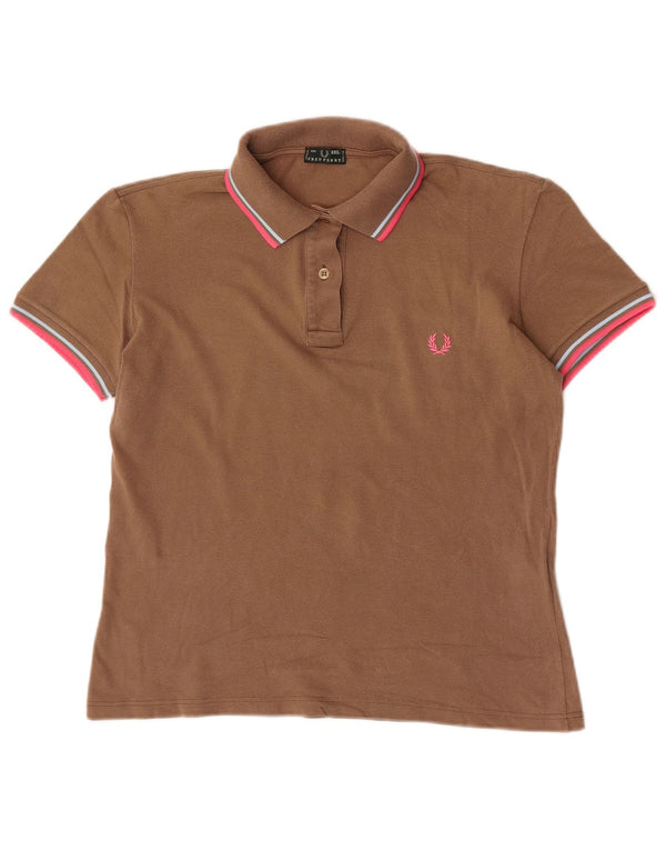 Fred Perry Polo para mujer UK 20 2XL Marrón Algodón