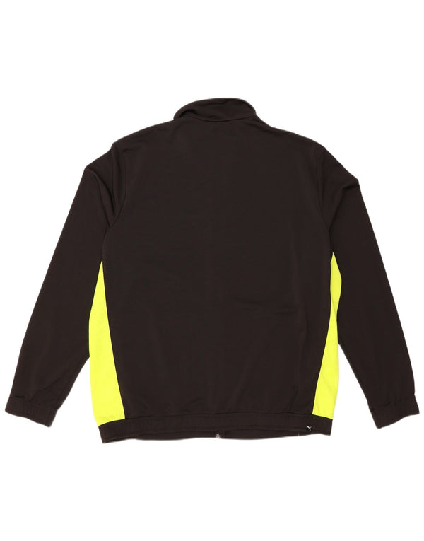 Puma Hombre Gráfico Chándal Top Chaqueta XL Negro Colorblock Poliéster