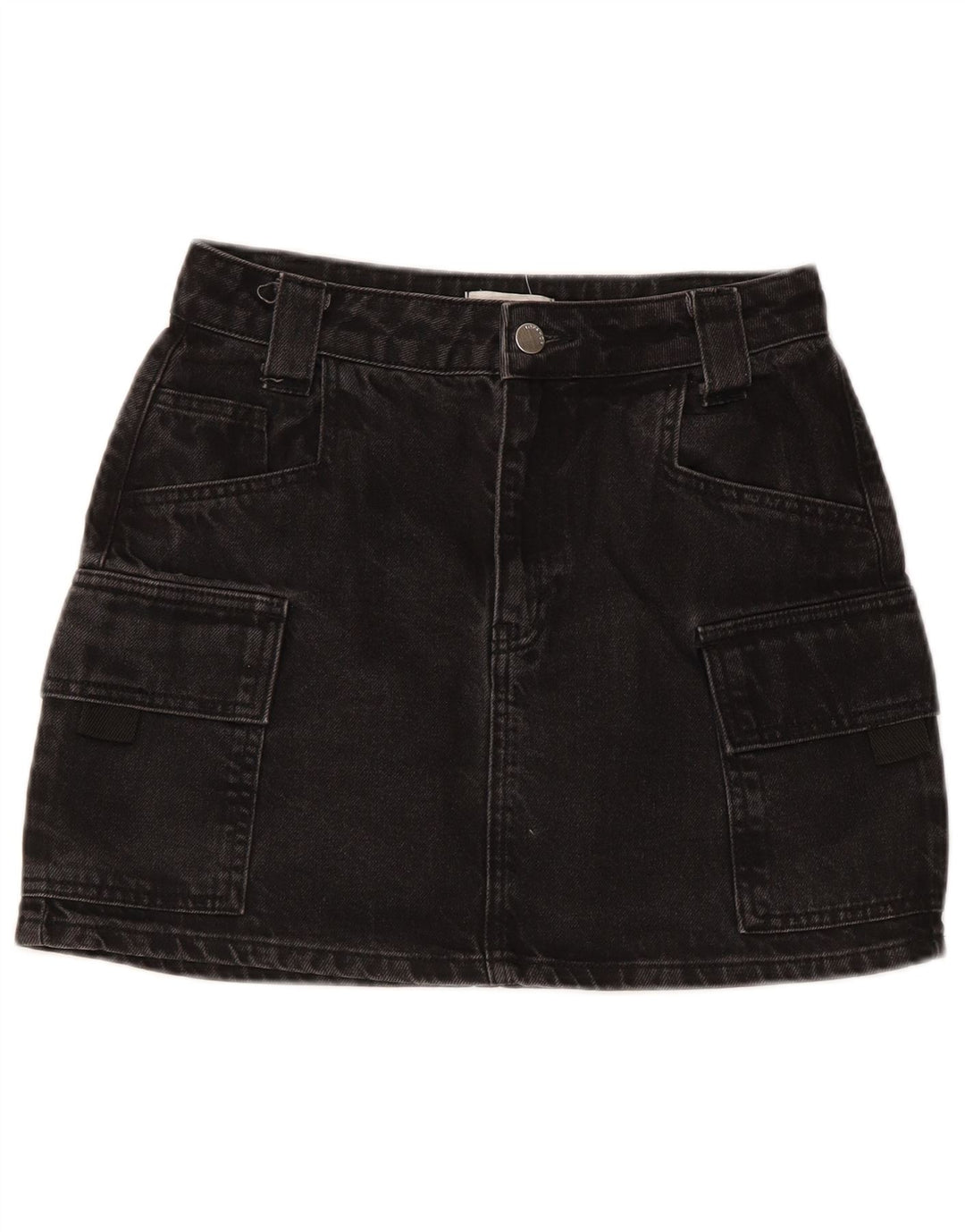 TOPSHOP Minifalda vaquera estilo cargo para mujer UK 8 Small W26 Algodón negro