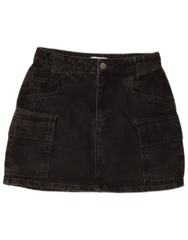 TOPSHOP Minifalda vaquera estilo cargo para mujer UK 8 Small W26 Algodón negro