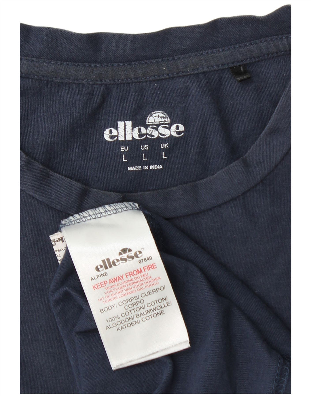 Ellesse - Camiseta gráfica para hombre, talla grande, algodón azul marino