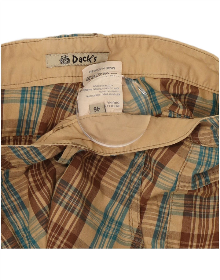 Dack's Pantalones cortos chinos para mujer IT 46 Large W32 Algodón a cuadros marrón