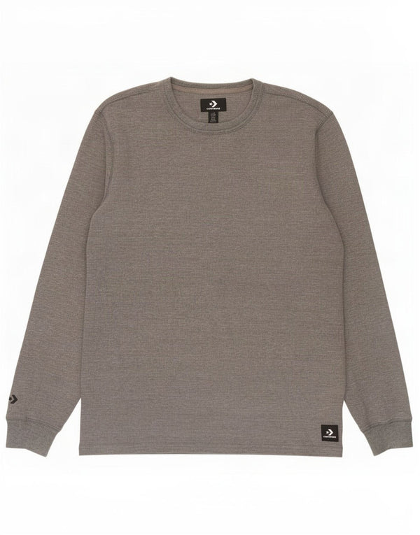Camiseta Converse Hombre Manga Larga Algodón Gris Medio
