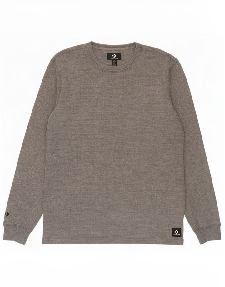 Camiseta Converse Hombre Manga Larga Algodón Gris Medio