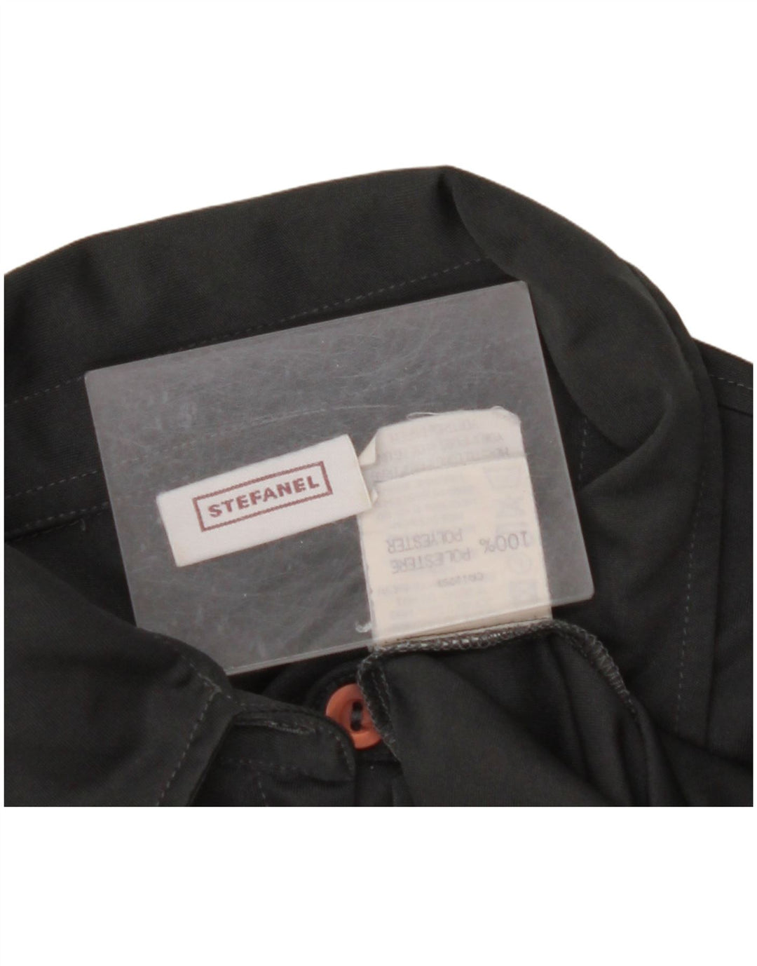 STEFANEL Blusa camisera para mujer UK 40 Small Poliéster negro