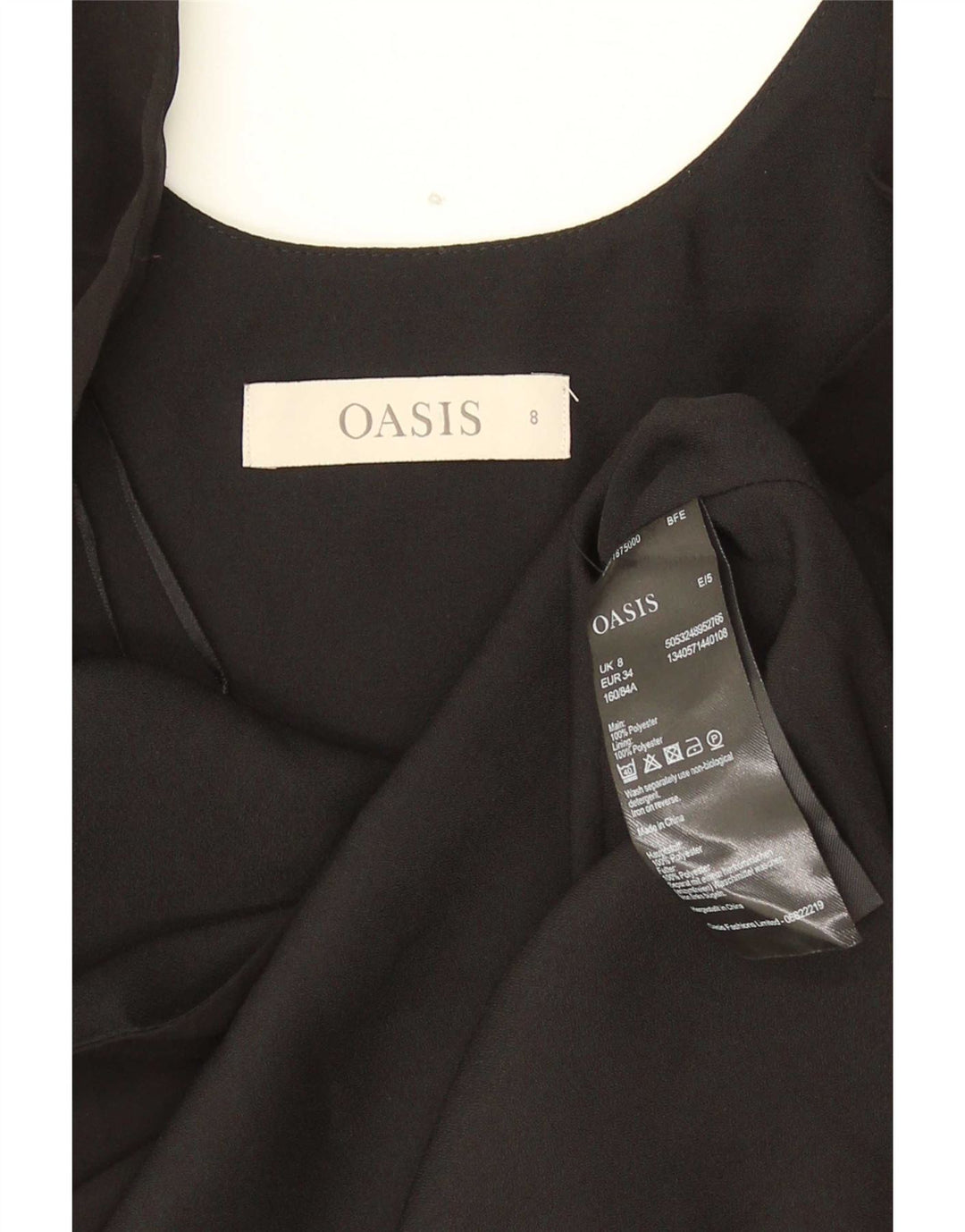 Oasis Blusa sin mangas para mujer Top UK 8 Small Poliéster negro