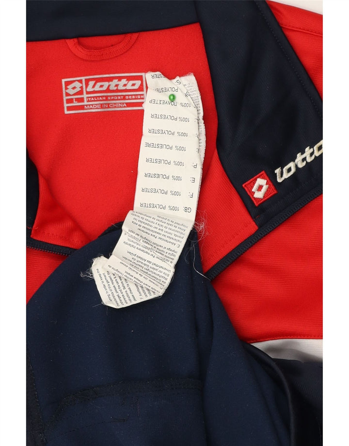 LOTTO Hombre Chándal Top Chaqueta Grande Azul Marino Colorblock Poliéster