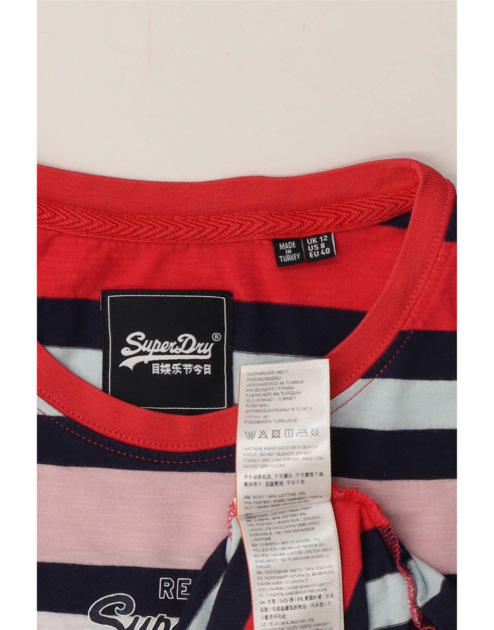 Superdry Camiseta gráfica para mujer, talla 40, talla mediana, multicolor, a rayas