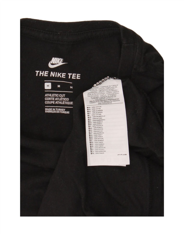 Nike Camiseta de corte atlético para hombre, talla mediana, algodón negro