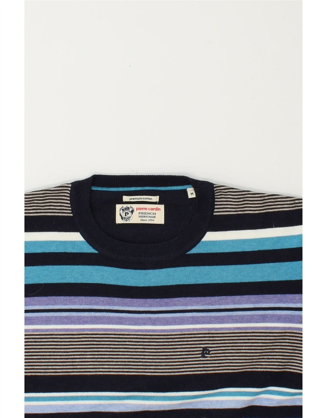 PIERRE CARDIN Mens Heritage Crew Neck Jumper Sweater Medium Multicoloured Vintage Pierre Cardin and Second-Hand Pierre Cardin from Messina Hembry 