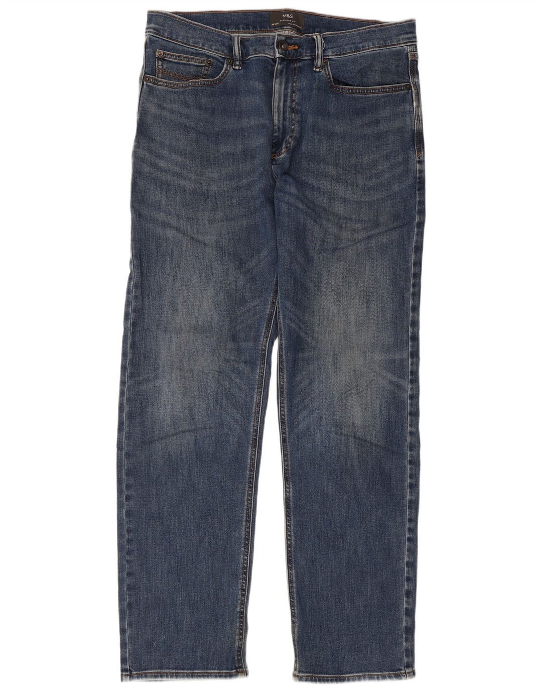 Marks & Spencer Vaqueros rectos para hombre W34 L31 Algodón azul