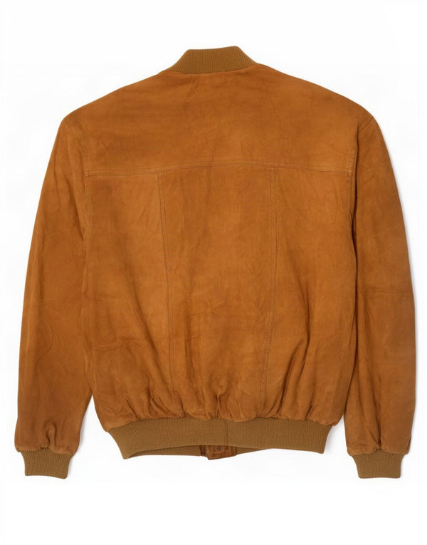 Vintage hombres gamuza bomber chaqueta IT 52 XL marrón