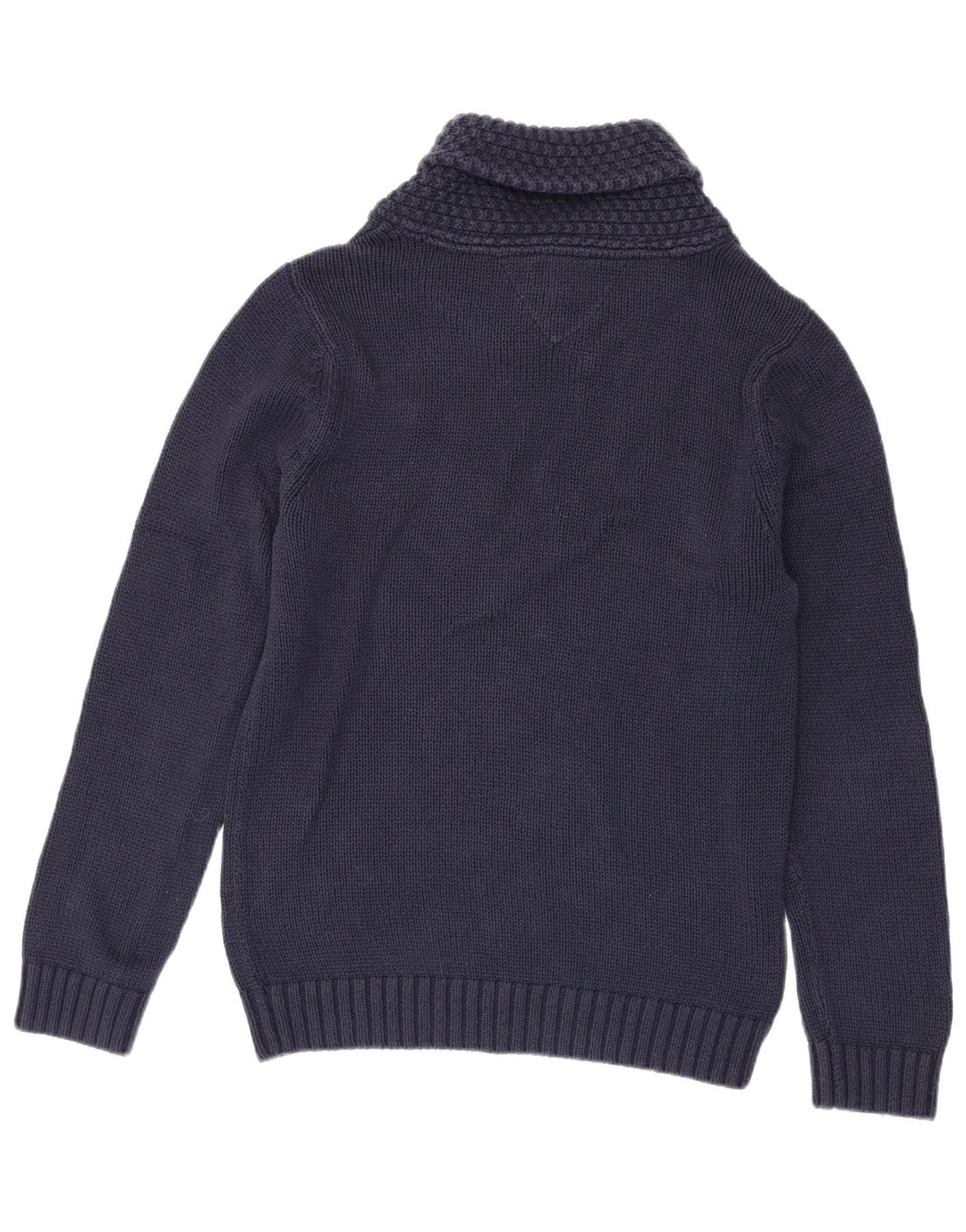 Tommy Hilfiger Suéter con cuello tipo chal para hombre Azul marino mediano