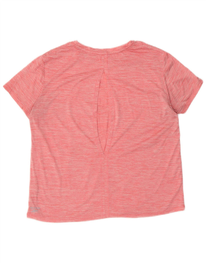 Reebok Camiseta gráfica para mujer Top UK 12 Poliéster moteado rosa medio