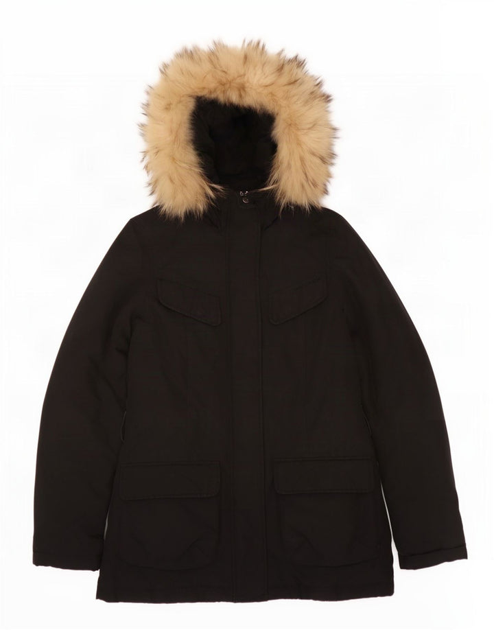 Woolrich Chaqueta acolchada con capucha para mujer UK 10 Small Black