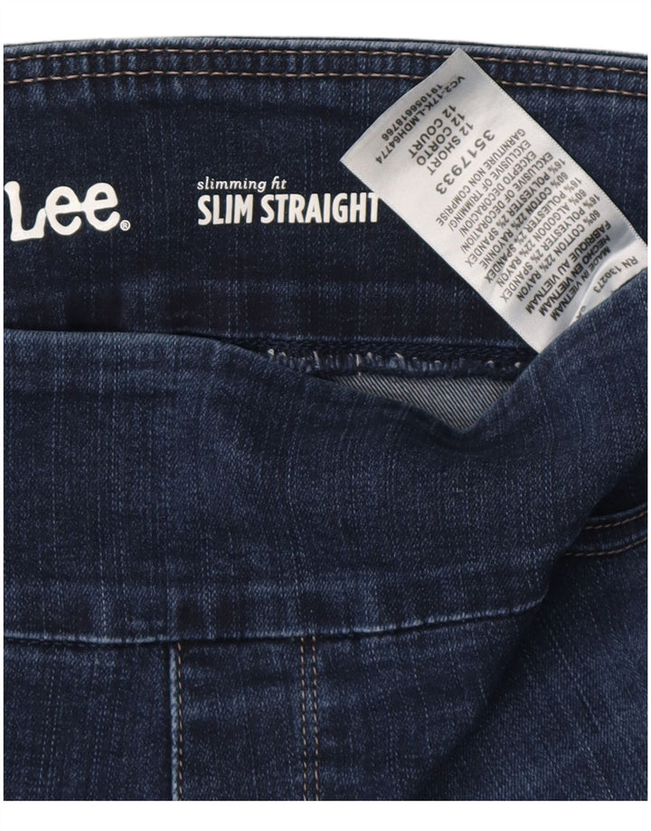 LEE Jeans rectos de tiro alto para mujer, ajuste adelgazante, talla 12, grande, W30 L27, azul
