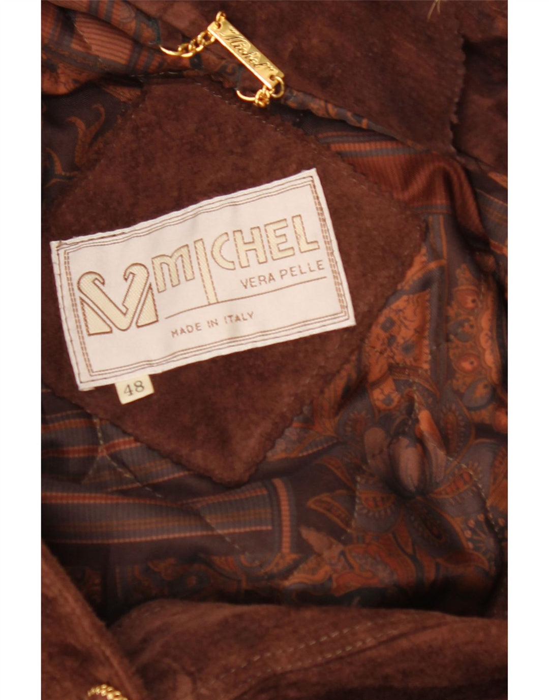 MICHEL Abrigo cortavientos de ante extragrande para mujer IT 48 XL Marrón