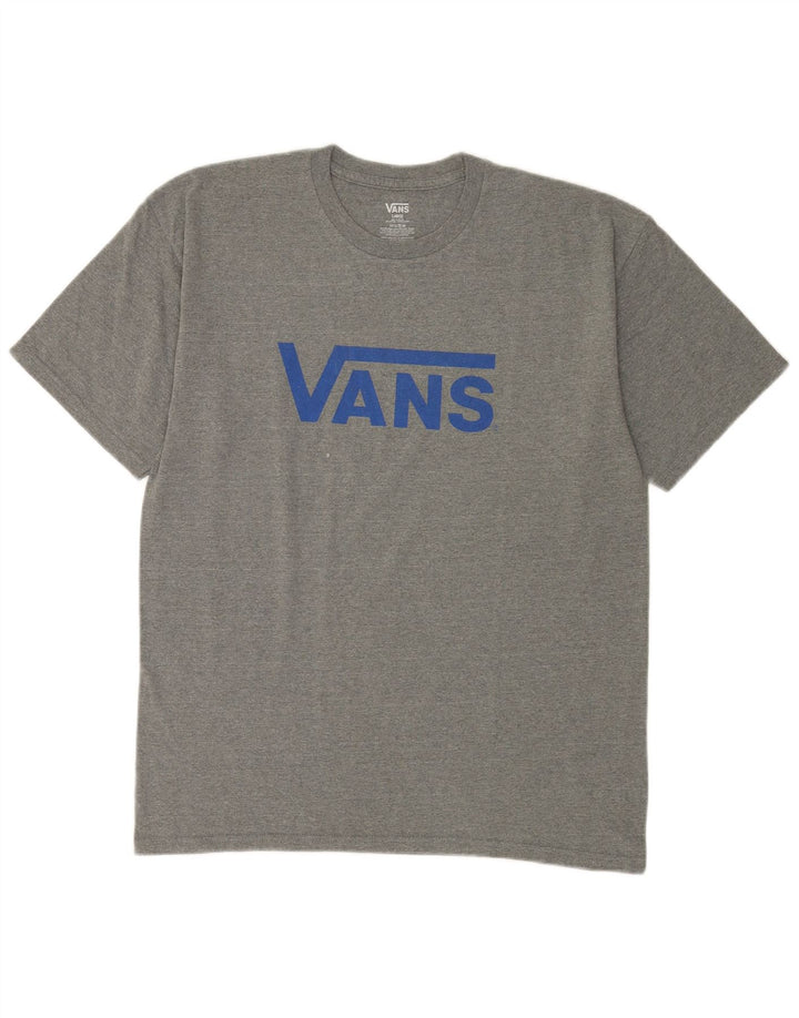 Vans Camiseta gráfica para hombre Top grande de algodón moteado gris
