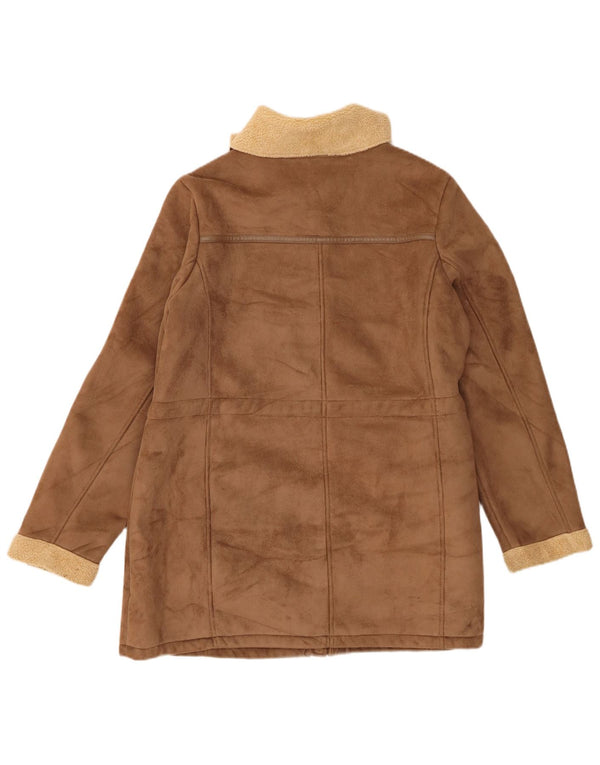Marks & Spencer Chaqueta Sherpa para Mujer UK 46 Grande Poliéster Marrón