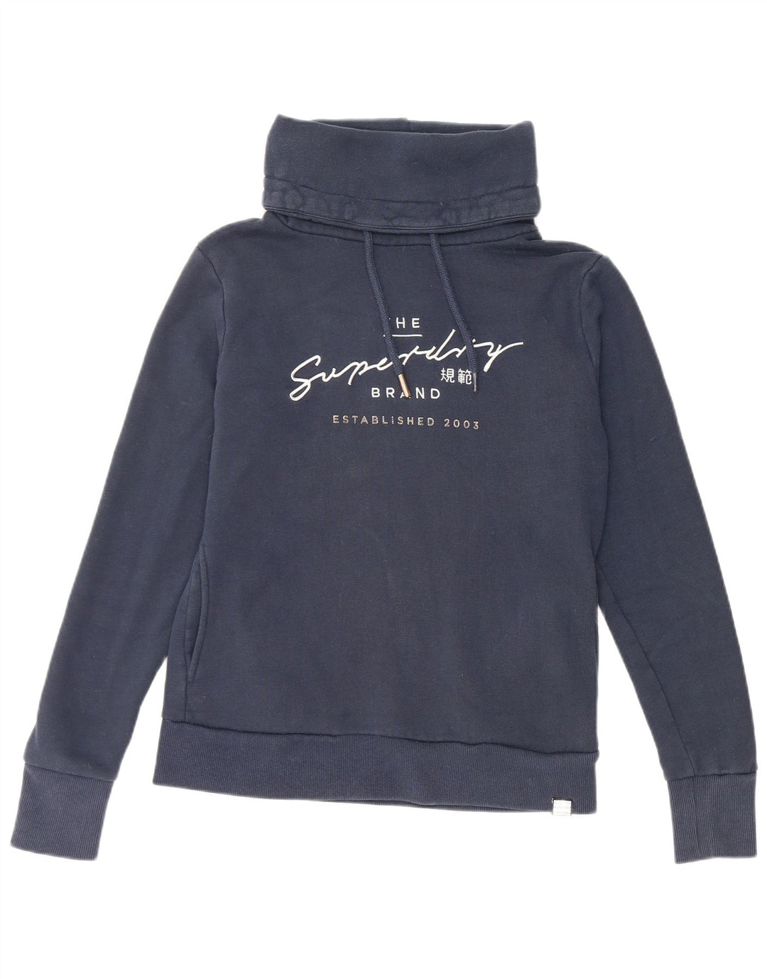SUPERDRY Sudadera con estampado gráfico extragrande para mujer UK 10 Small Azul marino