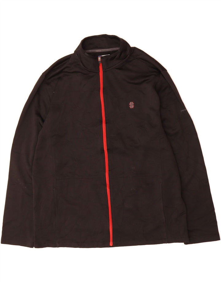IZOD Mens Tracksuit Top Jacket XL Black Polyester Vintage Izod and Second-Hand Izod from Messina Hembry 