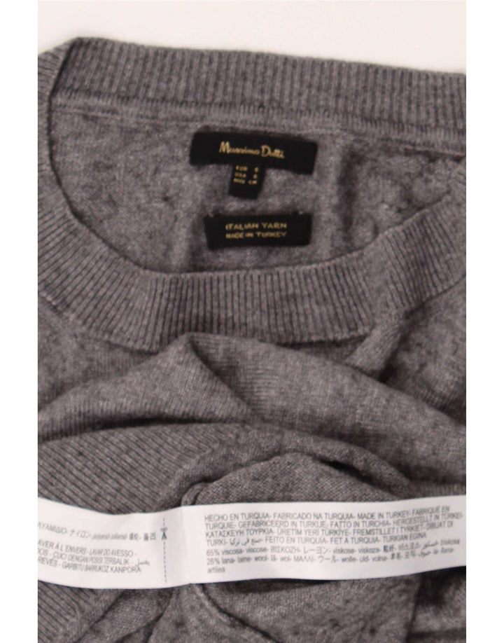 Massimo Dutti Jersey Loose Fit Cuello Redondo Hombre Small Gris Viscosa