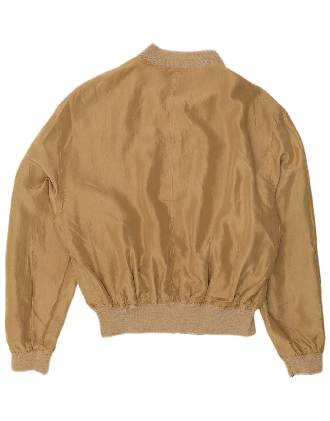 VINTAGE Chaqueta bomber reversible para hombre IT 54 2XL Seda beige