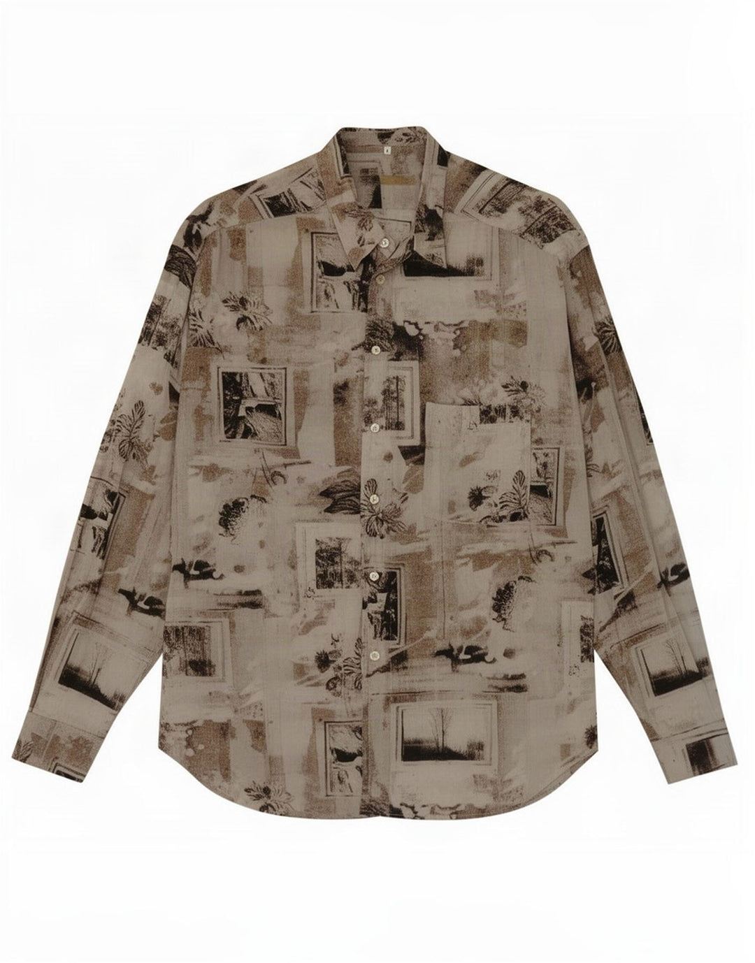 Camisa vintage para hombre grande multicolor floral