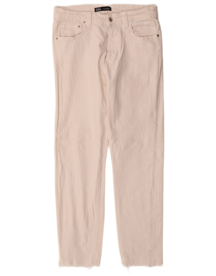 ZARA Vaqueros Slim para Hombre EU 42 Large W32 L28 Algodón Blanco