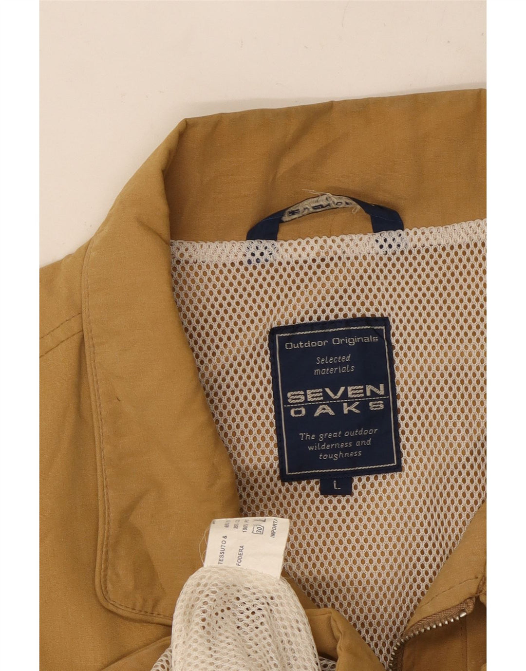 SEVEN 7 Chaleco utilitario para hombre UK 40 Grande Algodón beige