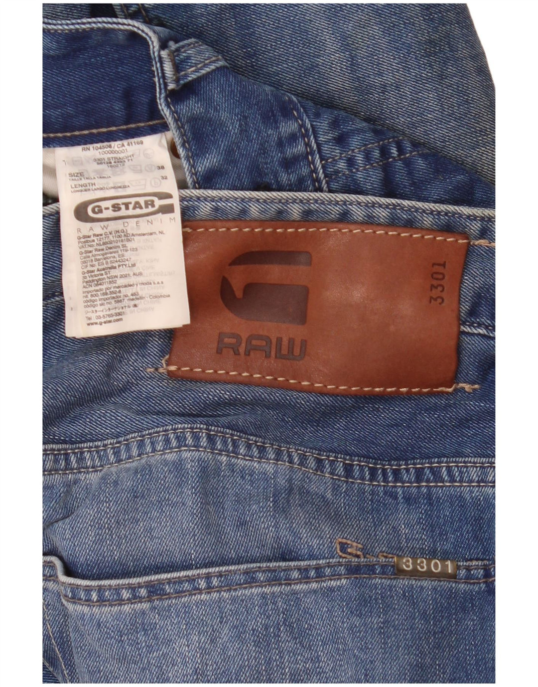 Vaqueros ajustados para hombre G-Star W38 L32 Algodón azul