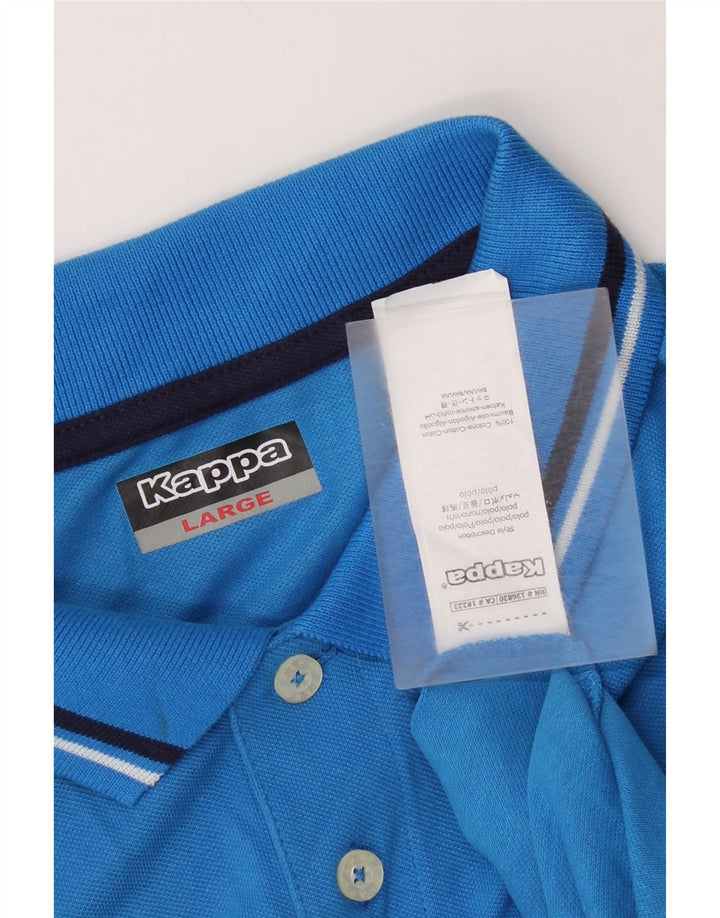 Polo Kappa Hombre Grande Azul Algodón