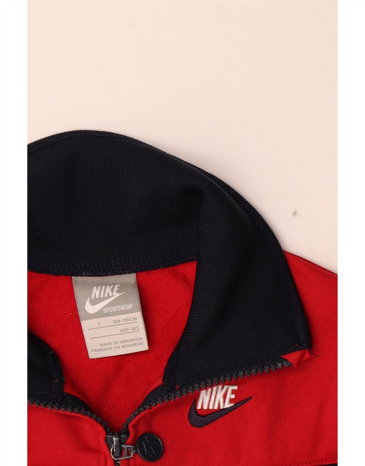Nike - Chaqueta de chándal gráfica para niños de 4 a 5 años, color rojo pequeño