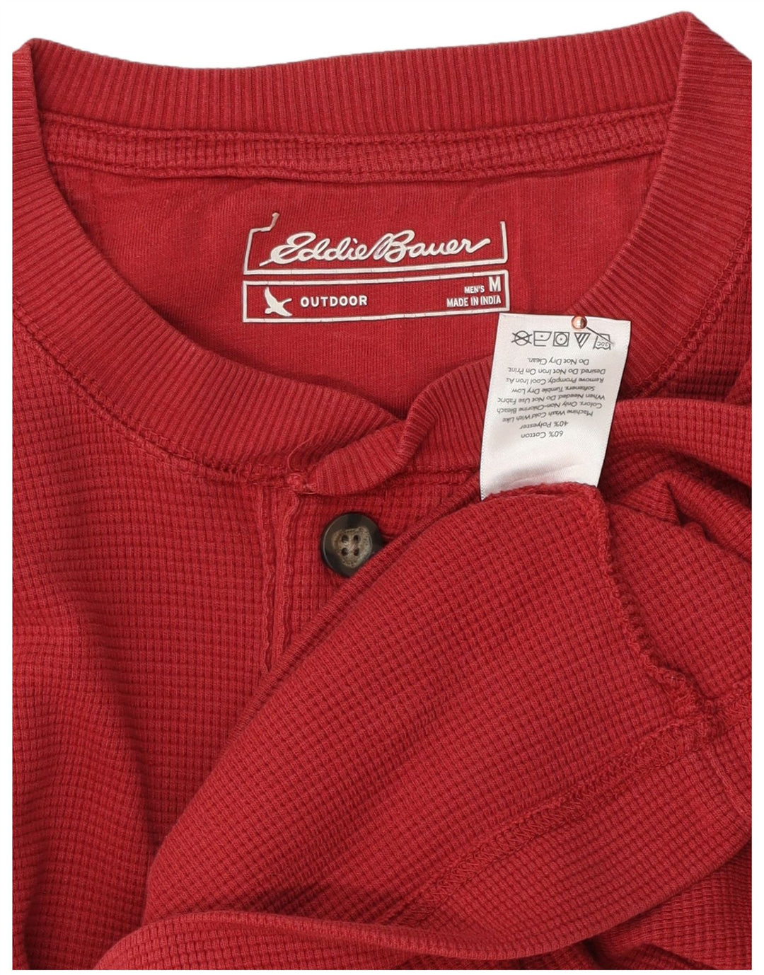 EDDIE BAUER Camiseta Hombre Top Medium Rojo Algodón
