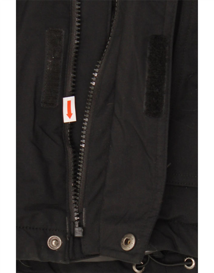 EDDIE BAUER Chaqueta cortavientos con capucha para hombre UK 38 Medium Black Nylon