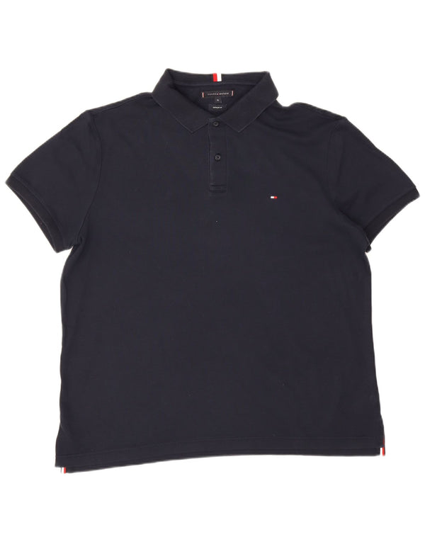 Tommy Hilfiger Mens Regular Fit Polo Shirt XL Navy Blue Cotton